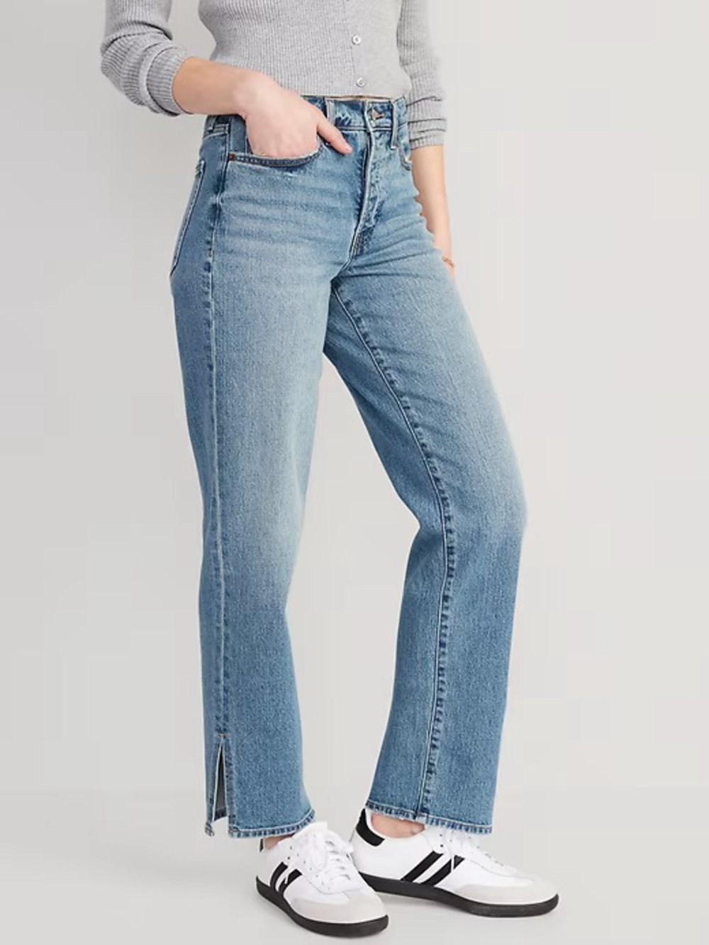 OG Loose high waisted side Slit jeans